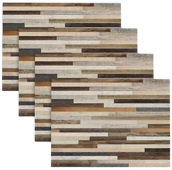 Juego de Manteles de Mesa de Madera Abstracta 18"X12" Ideal para Mesas de Comedor y Fiestas - 1
