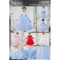 Vestido de niña para otoño/invierno, estilo princesa, largo, con flores, para boda, fiesta, piano. - details 0