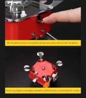 Estufa de gas para acampar, mini calentador de alta potencia, utensilios, quemador de viaje al aire libre, picnic portátil y utensilios de cocina para barbacoa - details 4