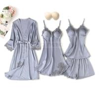 Conjunto de mujer y encaje, pijama de verano con pantalón, ropa casual para el hogar, bata estilo kimono, PJS - details 7