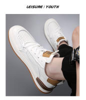 Zapatos de cuero para hombre, zapatos casuales huecos y transpirables de suela gruesa - details 24