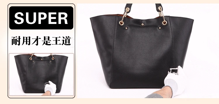 Bolso de hombro de cuero de lujo para mujer, bandolera con asa superior, gran capacidad, 2021 - details 10