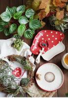 Juego de Vajilla de Cerámica de Hongo Rojo Taza de Café, Taza de Té de la Tarde, Plato de Arroz de Pastelería, Plato de Ensalada Artículos de Cocina y Comedor - details 2