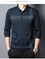 Camiseta Casual para Hombres CASUMANL EU SIZE con Cuello Abotonado y Rayas Empresarial Manga Larga para Otoño Ajuste Regular - details 1