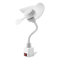 Ventilador de escritorio Universal Flexible con cuello de cisne Plug & Play Dirección ajustable y refrigeración silenciosa Multiángulo blanco para oficina/hogar 220V - details 8