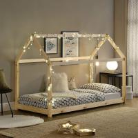 Cama para niños de Madera 206x98x142cm Cama Infantil Forma de casa Blanco Mate - details 18