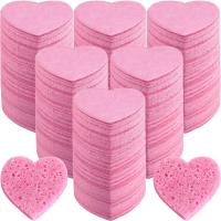 Esponjas faciales comprimidas con forma de corazón, almohadillas de limpieza Facial Natural, 100 unidades - details 0