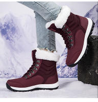 Botas de nieve cálidas para mujer, zapatos de media caña para clima frío, zapatos de felpa para exteriores, zapatillas antideslizantes de invierno - details 18
