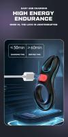 Empaque privado Sexy 2 en 1 Anillo inalámbrico Vibrador con control remoto Funda de silicona de estimulación Juguete adulto para parejas - details 12