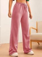 Pantalones de Manga Ancha de Alta Cintura para Mujer Primavera Otoño Pantalones Sueltos de Calidad con Cordón - details 21