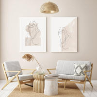 Póster de Pared Abstracto de Color de Línea Arte Moderno en Lienzo para Decoración de Sala de Estar Hogar Lienzo Cuadriculado Estilo Minimalista - details 5