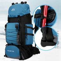 Senderismo al aire libre bolsa de montañismo para los hombres, 90L de gran capacidad, ligera, bolsa de lona, las mujeres bolsa de senderismo, impermeable, resistente al desgaste, antirrobo, deportes al aire libre, multicolor opcional - details 2