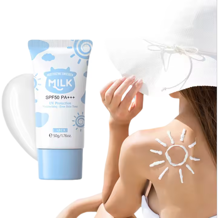 LAIKOU leche iluminadora protector solar cremas hidratantes de aislamiento facial control de aceite SPF50 PA ++ crema de protección solar 50g - 1