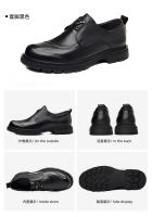 Primera capa de cuero de vaca zapatos de cuero de negocios de la moda masculina de primavera y la comodidad de la cabeza grande de cuero de gama alta boda novio zapatos - details 19