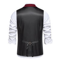 Chaleco de Doble Abotonadura para Hombres en Otoño Traje de Pana Gruesa de Heringbone - details 3