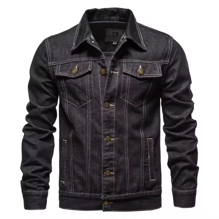 Chaqueta vaquera de algodón para hombre, abrigo informal ajustado, Primavera otoño - 1