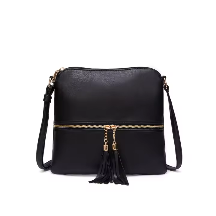 Bolso Cruzado de Cuero Genuino para Mujer Cierre de Cremallera, Desmontable, Compacto y Elegante - 1