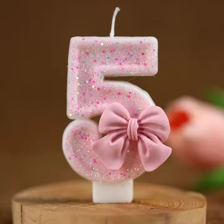 Velas de cumpleaños con número creativo, diseño 3D, decoración de pastel rosa, respetuoso con el medio ambiente, cualquier celebración, vela de número grande extendida - 1