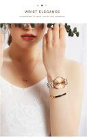 Reloj de Cuarzo Casual de Oro Roso para Damas Correa de Acero Inoxidable - details 1