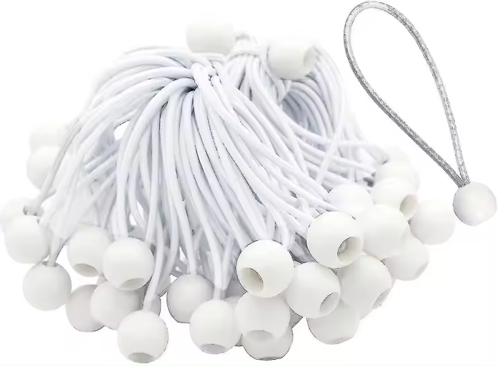 Paquete de 50 cuerdas elásticas de hebilla larga para carpas, tiendas de campaña, pancartas y lonas - 1