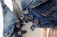 Chaqueta Ustada retro sin mangas para mujer, chaleco vaquero informal, pantalones cortos de un solo pecho para mujer - details 15