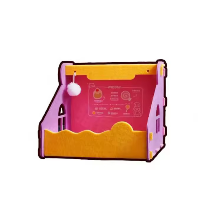 Nido de gato de fieltro de seguridad multifunción, casa para gatos semicerrada, no ocupante, plegable, resistente a los arañazos, caja de papel para cachorros - 1
