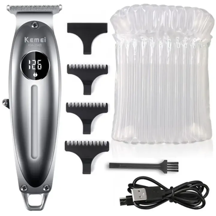 Kemei-cortadora de pelo eléctrica profesional, máquina de corte de pelo recargable con pantalla LCD, 1948 - 1