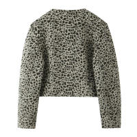 TRAFZA-Conjunto elegante de 2 piezas para mujer, chaqueta ajustada con cuello redondo y manga larga, con estampado y cremallera, minifalda de cintura alta - details 4