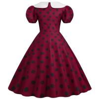 Elegante Vestido de Verano Manga Corta con Volantes Cuello Peter Pan Vintage A-e Midi Largo - details 38