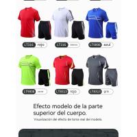 Traje de manga corta de secado rápido para hombre, ropa de fitness deportiva para correr al aire libre, LT311, Verano - details 6