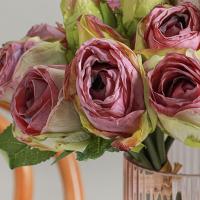 Ramo de rosas artificiales elegante y creativo, flores de rosas de seda hechas a mano de tacto Real, plantas falsas de plástico, decoración para el hogar y la Oficina - details 3