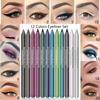 Juego de 14 Lápices Delineadores de Gel de Ojos, Sombras de Ojos Nacaradas, Resistentes al Agua, No se Manchan - details 4