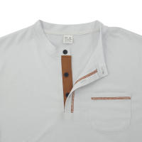 Polo de manga corta para hombre, camiseta informal con cuello Henley, talla grande, primavera, verano, Azul, Negro, RED2xl - details 9