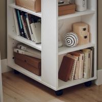 Mesa Auxiliar con 2 Estantes Consola Mesita de Noche con Ruedas Mesa Blanca Mesita 70 x 35 x 60 cm FBT34-W ES - details 49