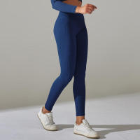 Pantalones deportivos de cintura alta sin costuras para yoga para mujer para hacer ejercicio y correr - details 11