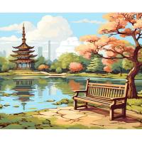 Pintura de Números Ruopoty Decoración de Hogar con Pequeño Puente y Paisaje de Agua en Lienzo Estilo Moderno Abstraktos Tamaño 40x50cm - details 0
