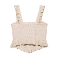Moda para Mujer OUWU Chaleco de Punto Cortado a Raya, Cuello Cuadrado, Camisetas Sin Mangas Elegantes - details 2