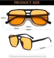 Gafas de sol estilo aviador retro para mujeres y hombres, clásicas de los años 70, montura cuadrada, lentes de sol vintage - details 9