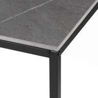 Mesa de centro de mármol para café: Mesa auxiliar de café con marco de metal estilo nórdico moderno para sofá de salón 100x60x43cm (gris) - details 4
