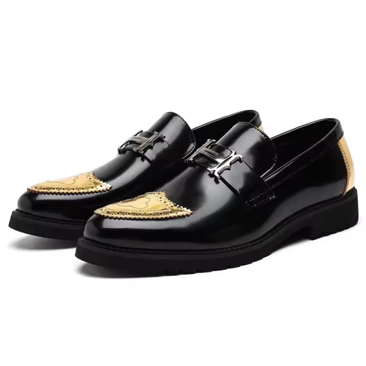 Vestido informal de cuero PU para hombre de alta calidad y zapatos formales de moda de estilo de oficina de negocios suaves y cómodos Oxford - 1