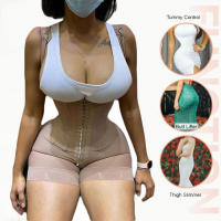 Body de Alta Compresión para Mujer, Faja con Cierre de Ojos, Control de Barriga, Recortador de Muslos, Body Shaper, Original Colombiano - details 4