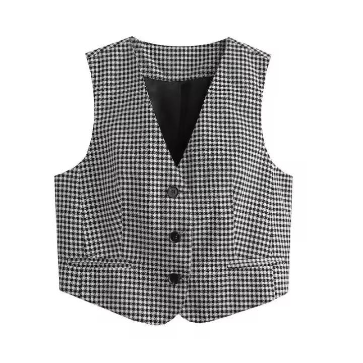 BUNO-Chaleco sin mangas para mujer, 15 colores, verano 2024, chalecos elegantes con cuello en V, chaleco de una sola botonadura, Tops, chalecos para mujer - 1