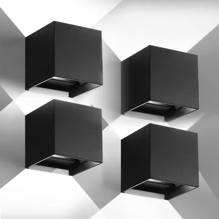 Aplique Pared Exterior, 12W Impermeable IP65 Lampara de pared Interior Exterior Luz Cálida 3000K 1000 lm Ángulo ajustable Lámpara Pared Blanco para Porche Salón Dormitorio - 1