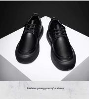 Zapatos de oficina de negocios con cordones cómodos de cuero formal de caña alta para hombre, redondos transpirables, uso diario - details 3
