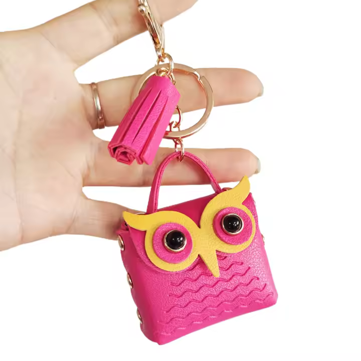 LLavero de Mini Bolso multiusos con forma de búho, bolsa de auriculares ligera portátil para mujeres y niñas - 1