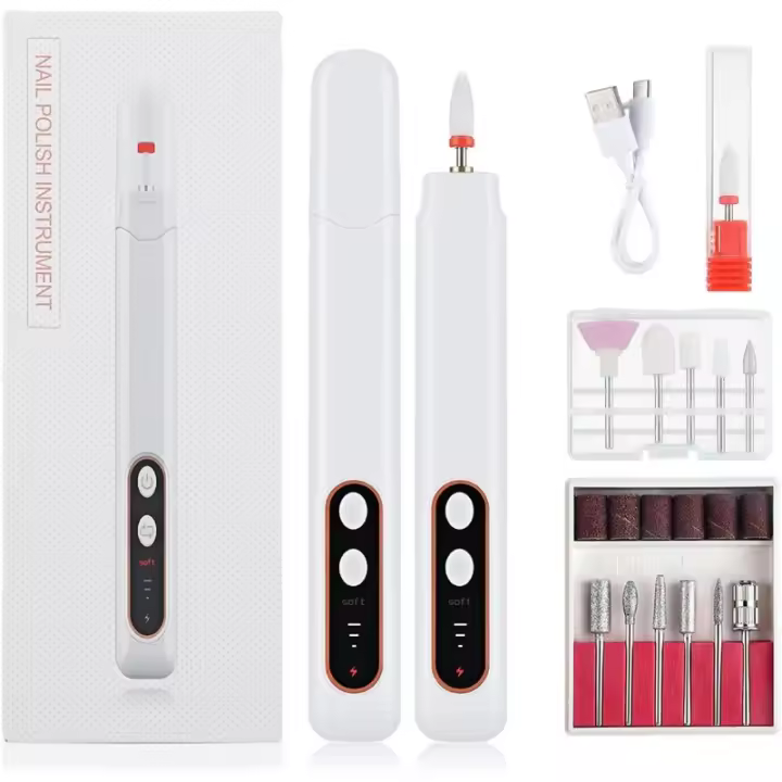 Set Profesional de Taladro de Uñas Eléctrico Velocidad Ajustable de 15000RPM - 1