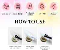 Clou Beaute-esmalte de Gel transparente para uñas, Base de goma, capa superior mate, para extensión de uñas - details 4
