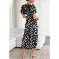 Vestido Informal para Mujer Corte en A, Cintura Alta, Cuello en V, Sexy, Bohemio, Vestido Midi de Verano con Mangas Abullonadas, Elegante Vestido de Fiesta Vintage 2025 - details 7