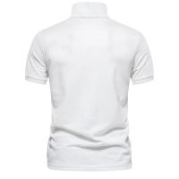 polos hombre manga corta ropa hombre día del padre Verano de alta calidad de algodón transfronterizo bordado de ciervos Polo camiseta de hombre Color sólido solapa Tops básicos de manga corta para hombres - details 6