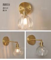 IWHD-Lámpara de pared de latón de estilo nórdico, luz creativa para espejo de baño, lectura de cabecera, candelabro de pared LED de cristal de cobre pequeño - details 2